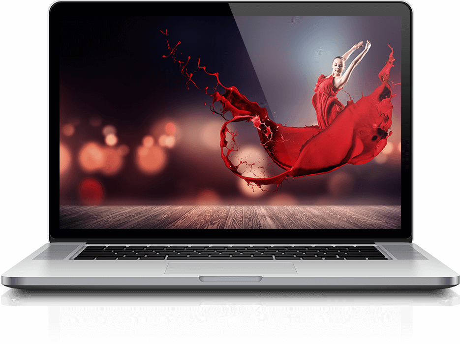 מסך מחשב עם רקדנית