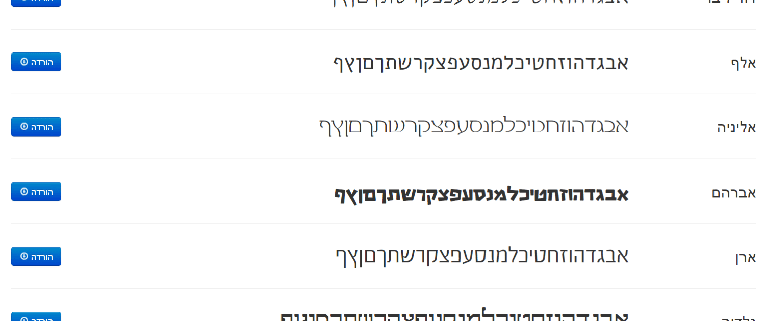 אתר להורדת פונטים בעברית Freefonts